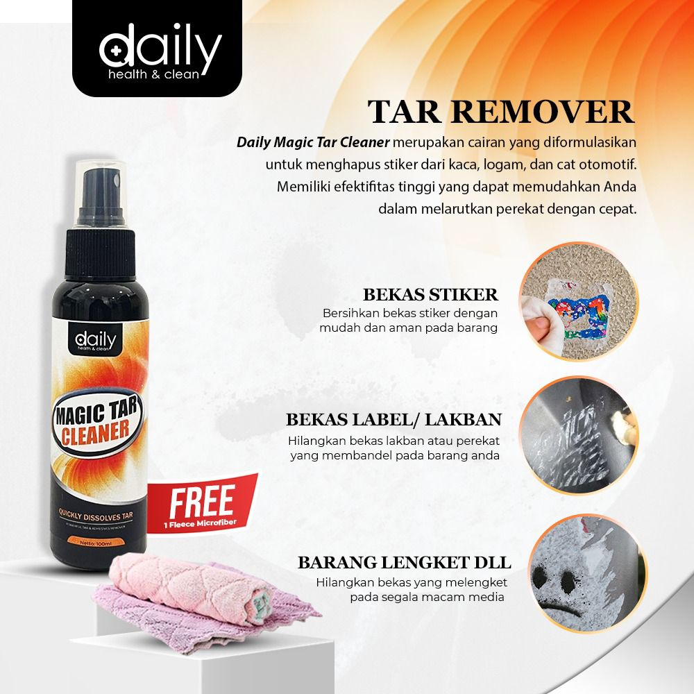 DAILY MAGIC TAR CLEANER PEMBERSIH PENGHILANG BEKAS STICKER BODY MOBIL MOTOR