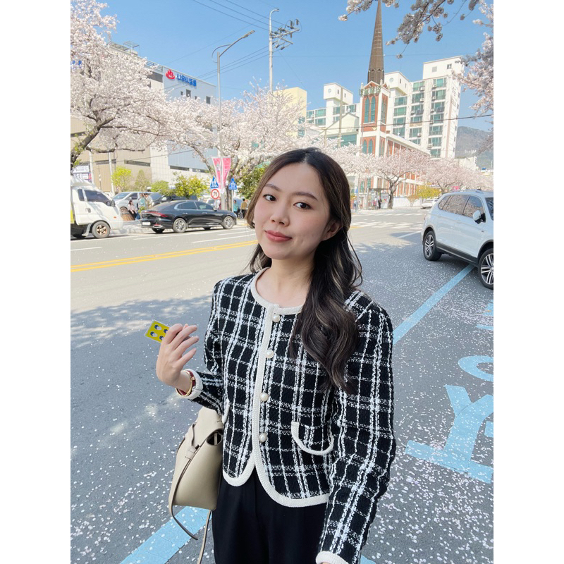 READY [FORTUNELAVIE] JINHAE TWEED OUTER / Outer wanita