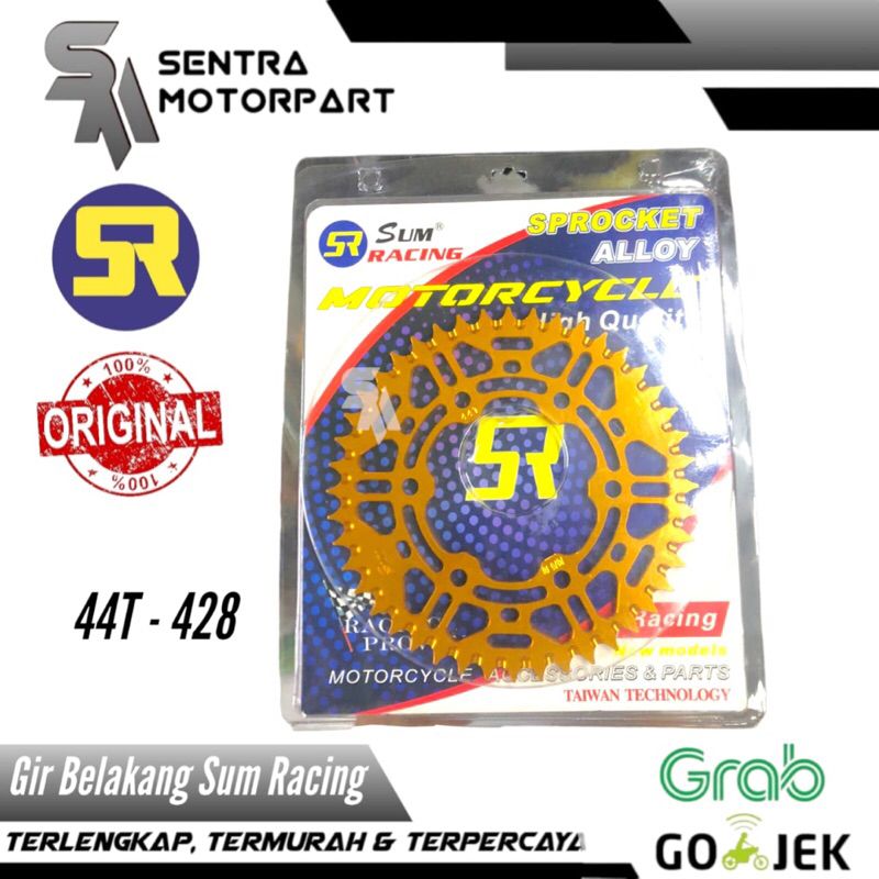 Gir gear belakang scorpio vixion 44 428 alumunium alloy gold sum racing