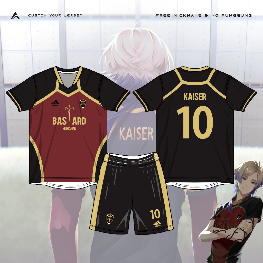 Jersey Futsal Cosplay Anime Blue Lock Bastard Munchen
