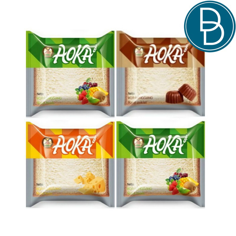 

AOKA Roti Panggang All Varian Coklat, Keju, Strawberi, Durian, Blueberi, Vanila, Nanas