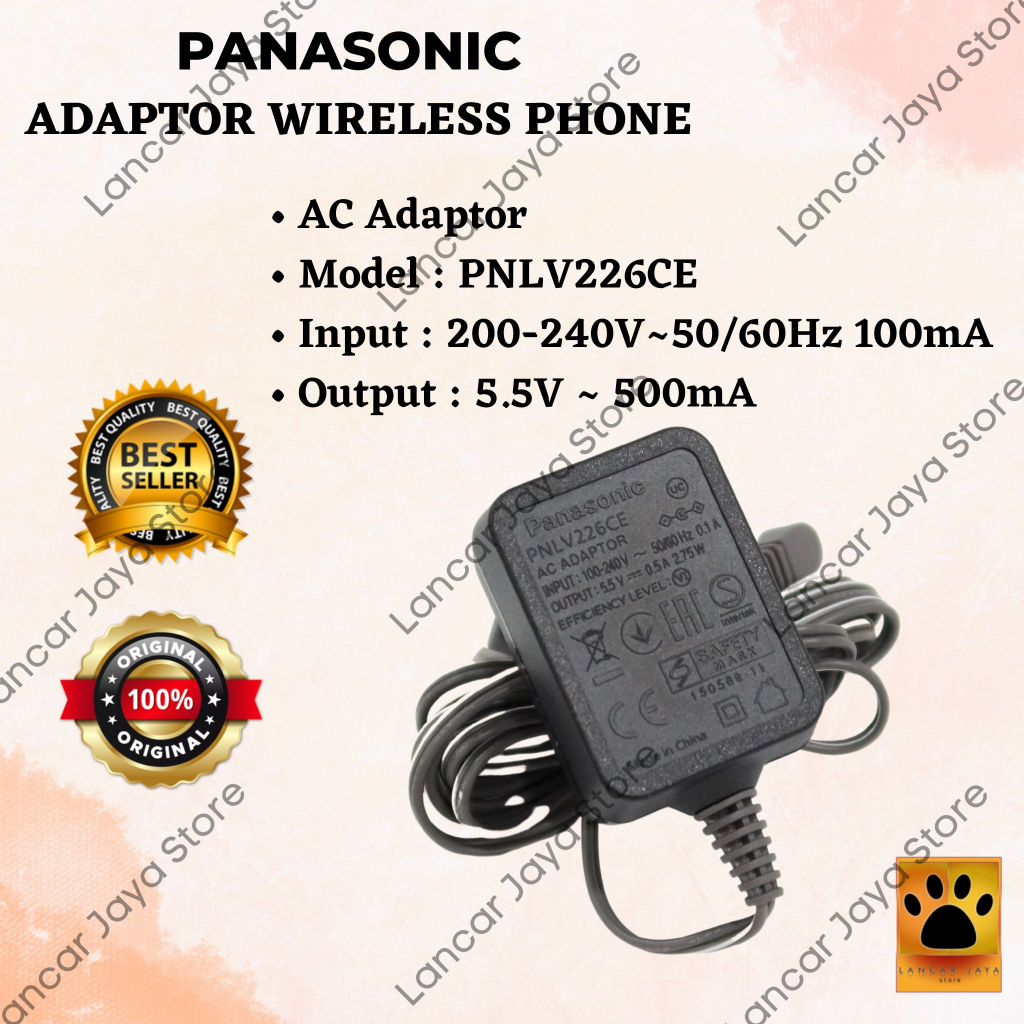 Adaptor Wireless Panasonic 5,5V AC Adaptor Telepon Wireless PNLV226