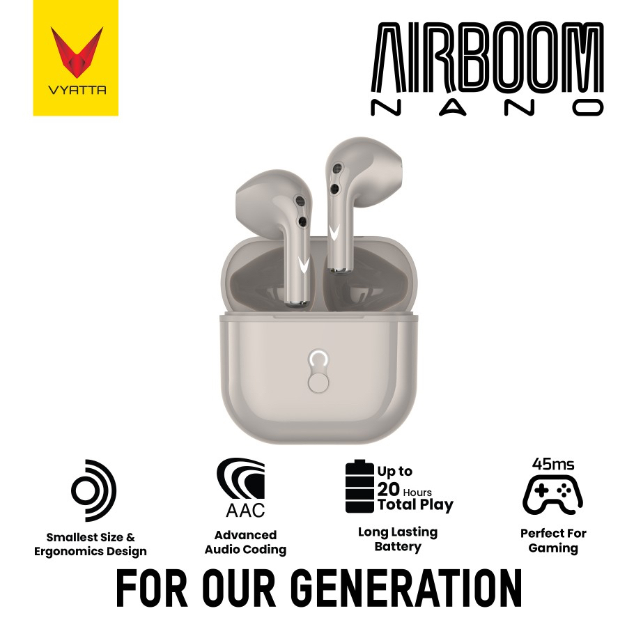 VYATTA Airboom Nano TWS Bluetooth Headset / Earphone , Super Mini