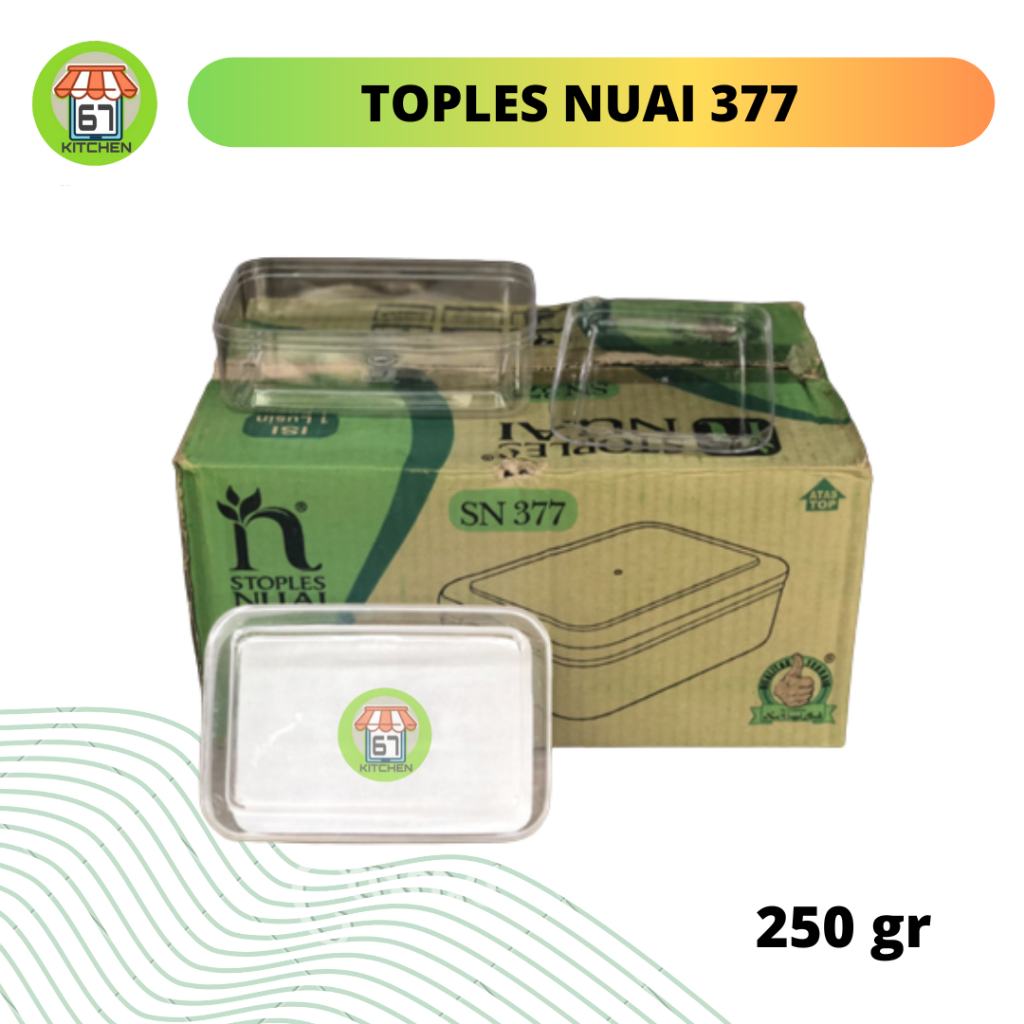 Toples Nuai 377 Toples Persegi Panjang Lusinan Toples Segi 250 Gr Toples Kue Nastar Toples Kue Cokla
