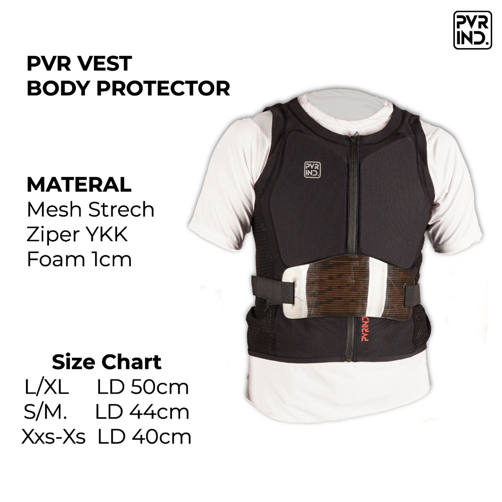 Vest Rompi Body Protector Roadbike MTB Touring Motocross PVRIND Hitam