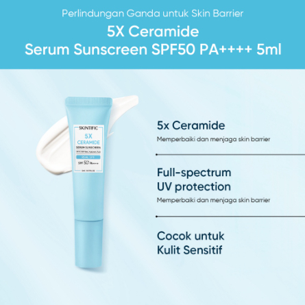 SKINTIFIC 5X Ceramide Travel Kit Skincare Paket Moisturizer + Cleanser + Soothing toner + Serum Sunscreen