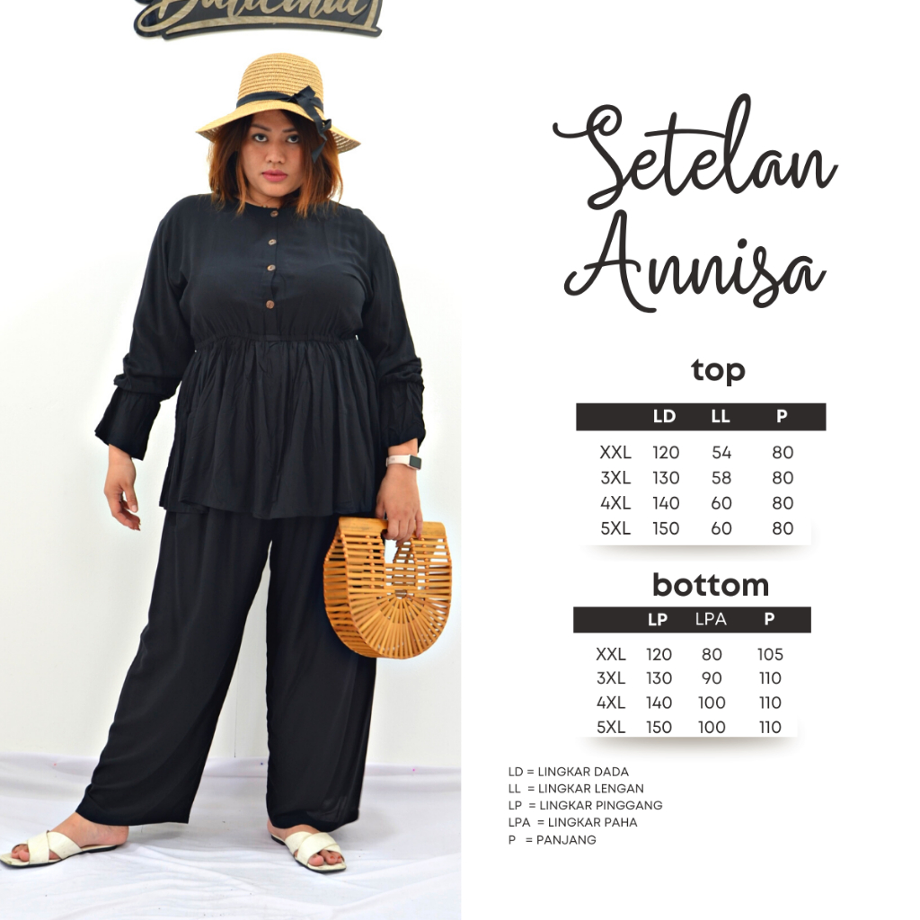 Balicihui Set Annisa Setelan Plus Size Big Size Jumbo Set Wanita