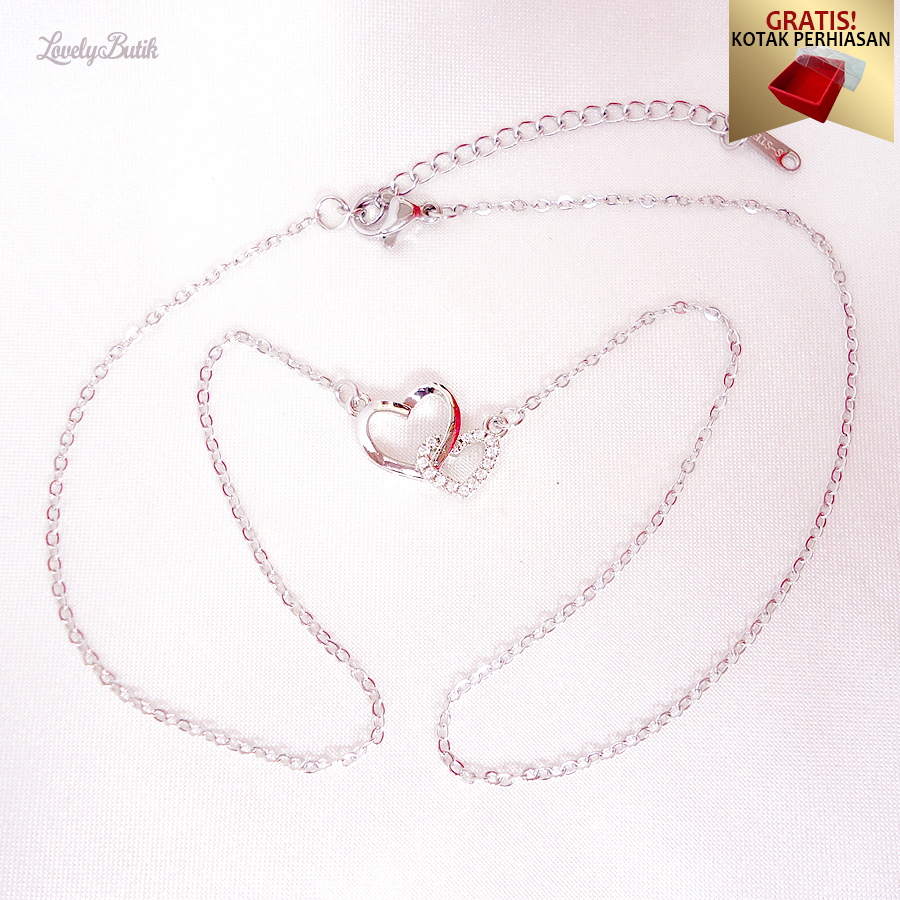 Kalung Titanium Wanita Anti Karat Model Koye Love Korea Terbaru K4y - Lovelybutik