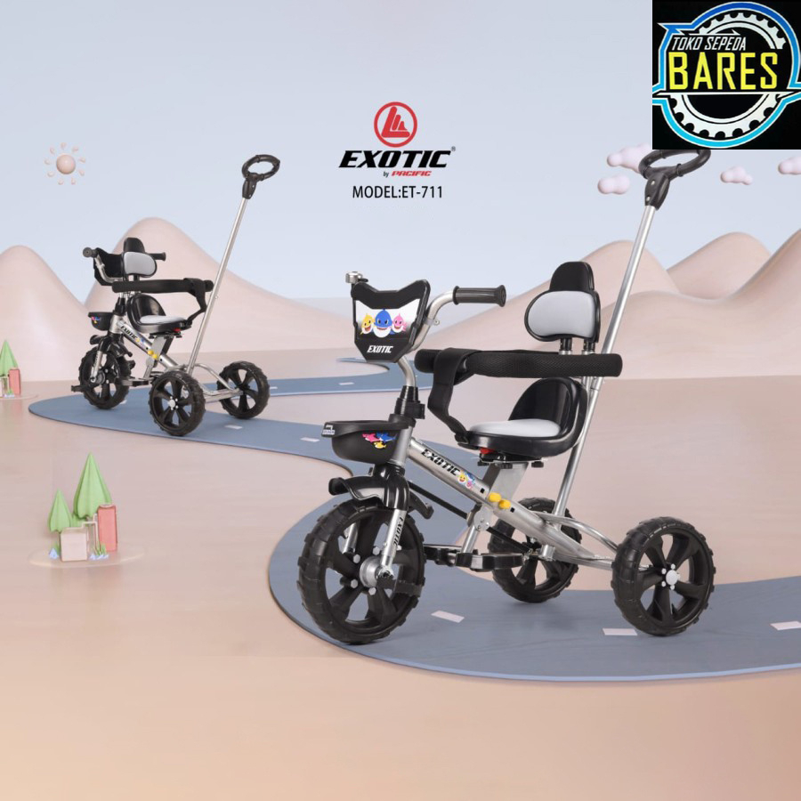 Sepeda Roda Tiga Anak Exotic ET-1265 / ET-711 / ET-713 Baby Shark / Tricycle