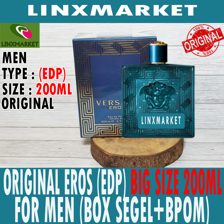 ORIGINAL VERSACE EROS MEN ( EDP ) EAU DE PARFUM FOR MEN SIZE 100ML & 200ML (BOX SEGEL+BPOM)