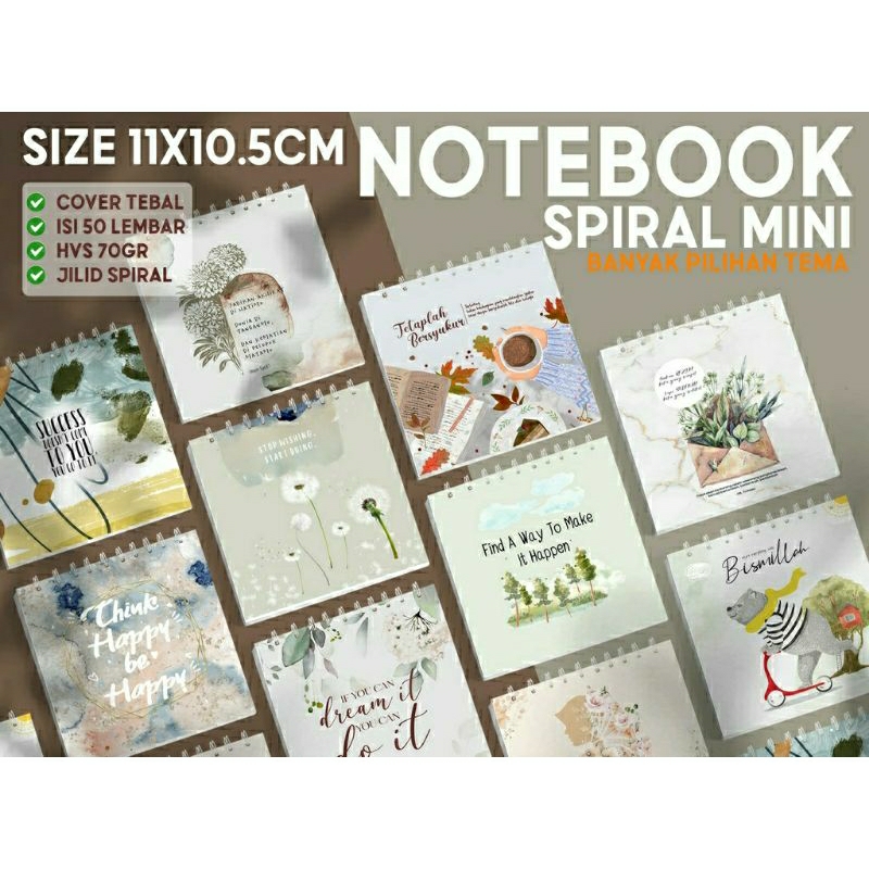 

NOTEBOOK SPIRAL MINI / NOTEBOOK AESTETIC / SOUVENIR BLOCKNOTE MINI