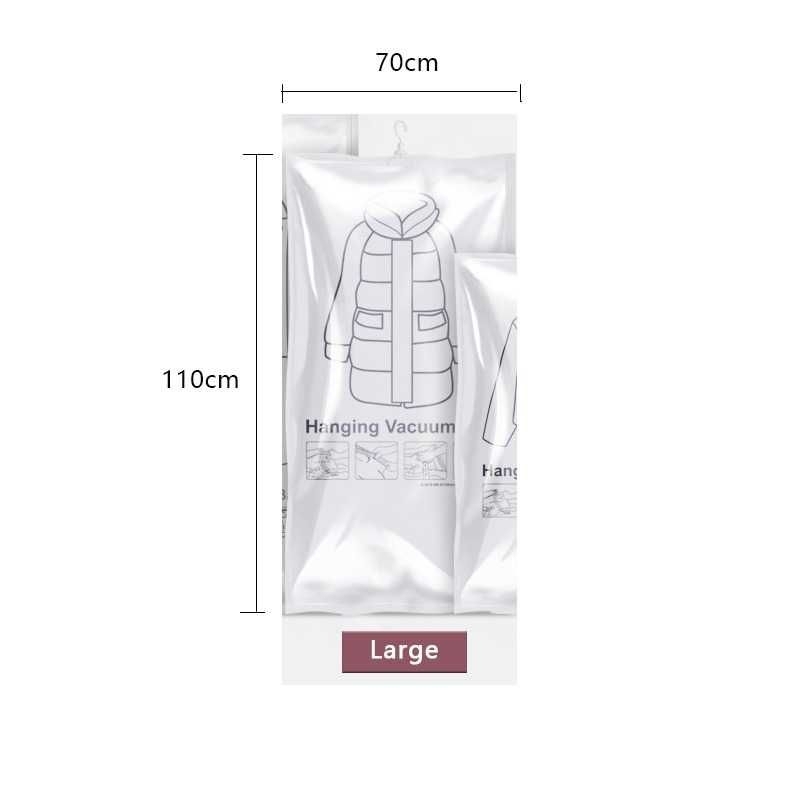 MOONBIFFY 70x110cm Plastik Vakum Gantung Pakaian Vacuum Compression Bag - MBF70