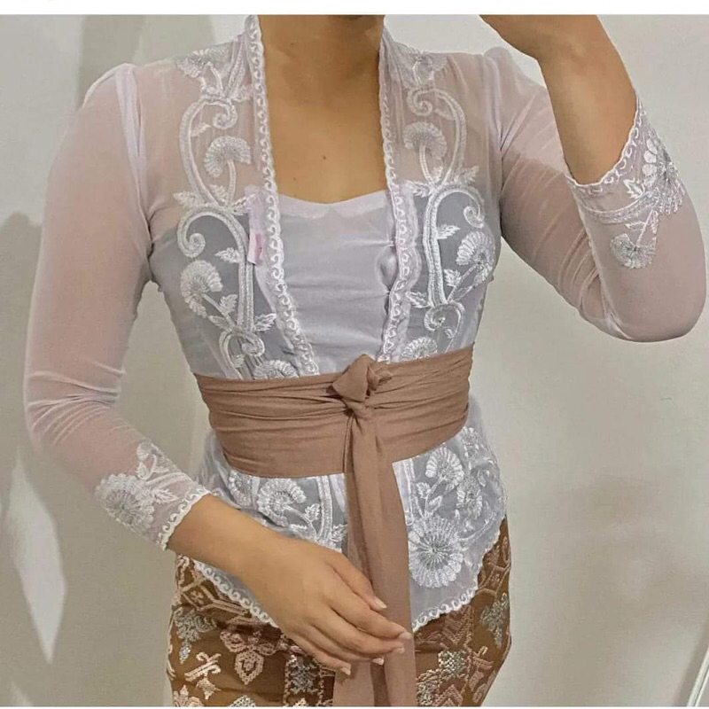 KAIN KEBAYA SEMI BORDIR BAHAN SUTRA CREPE