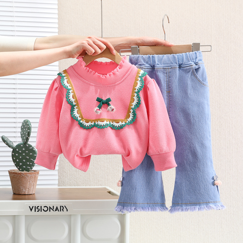 Setelan Jeans Anak Perempuan Baju Anak Cewek Import Set ATHEN4