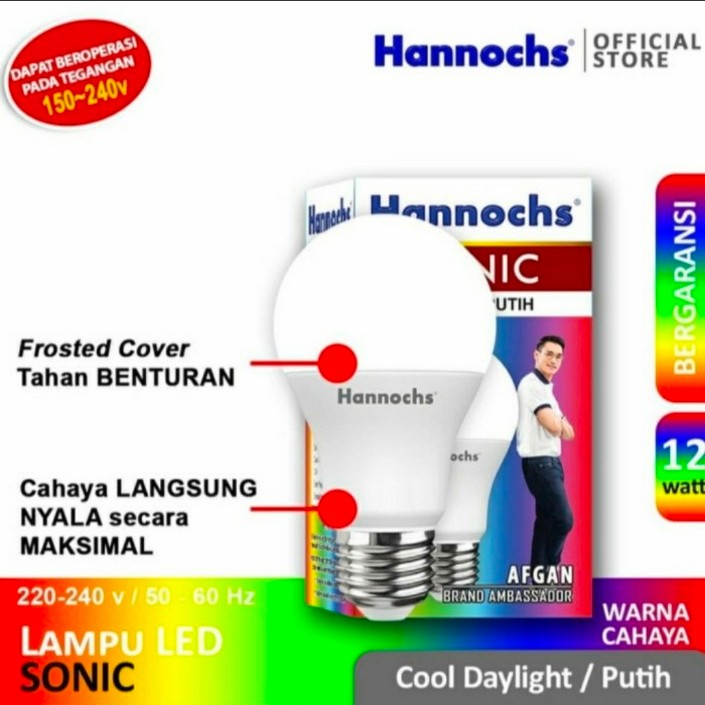 Lampu Led Hannochs Sonic 12 Watt Cahaya Putih