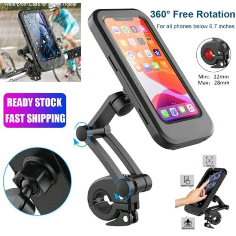 Holder HP sepeda waterproof / Waterproof case bicycle phone holder / holder stang sepeda