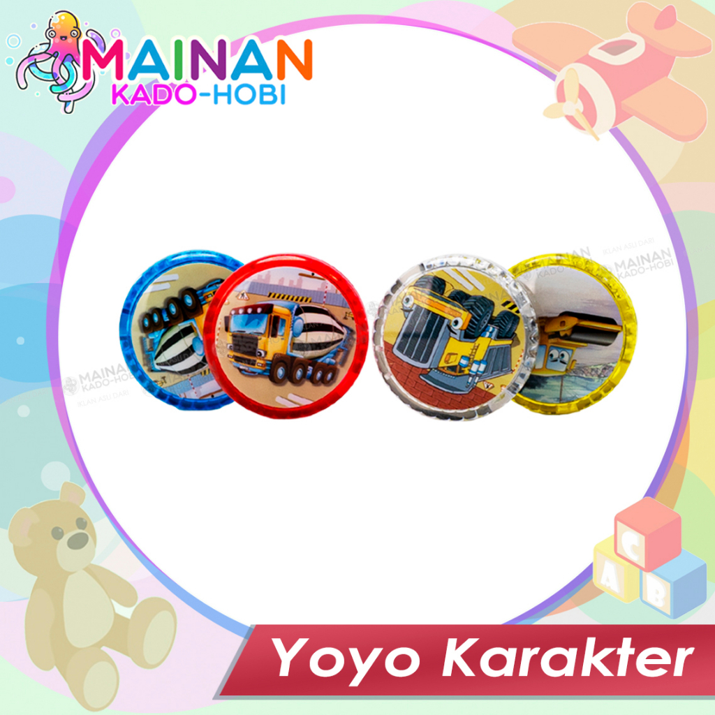 MAINAN SENSORIK ANAK YOYO KARAKTER TRUK KONSTRUKSI