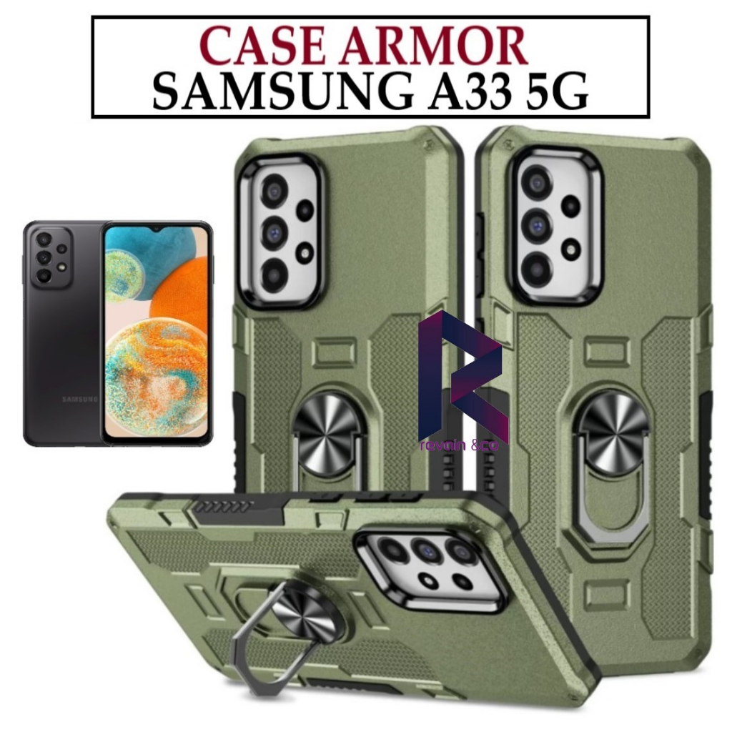 Case Armor SAMSUNG GALAXY A33 5G Iring Cincin Magnetic Kesing Hp Protect kamera Premium Hard Case Standing Robot Pelindung Kamera