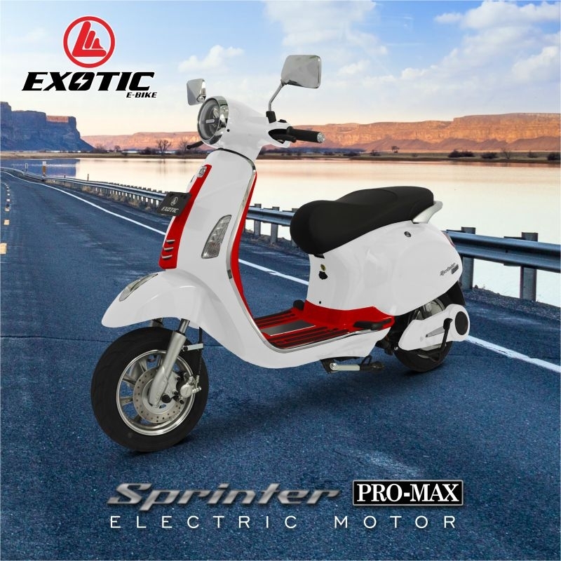 MOTOR LISTRIK EXOTIC SPRINTER PRO MAX 1200 WATT 60V/20AH BERGARANSI RESMI (ADA DAYA PENYIMPANAN)