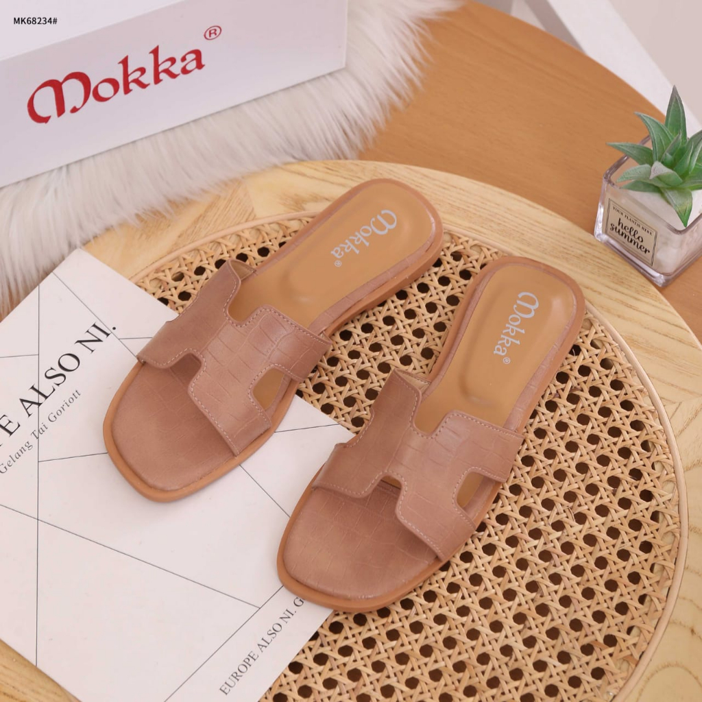 Mokka Casual H With Croco Matt Flat Women Sandal MK68234