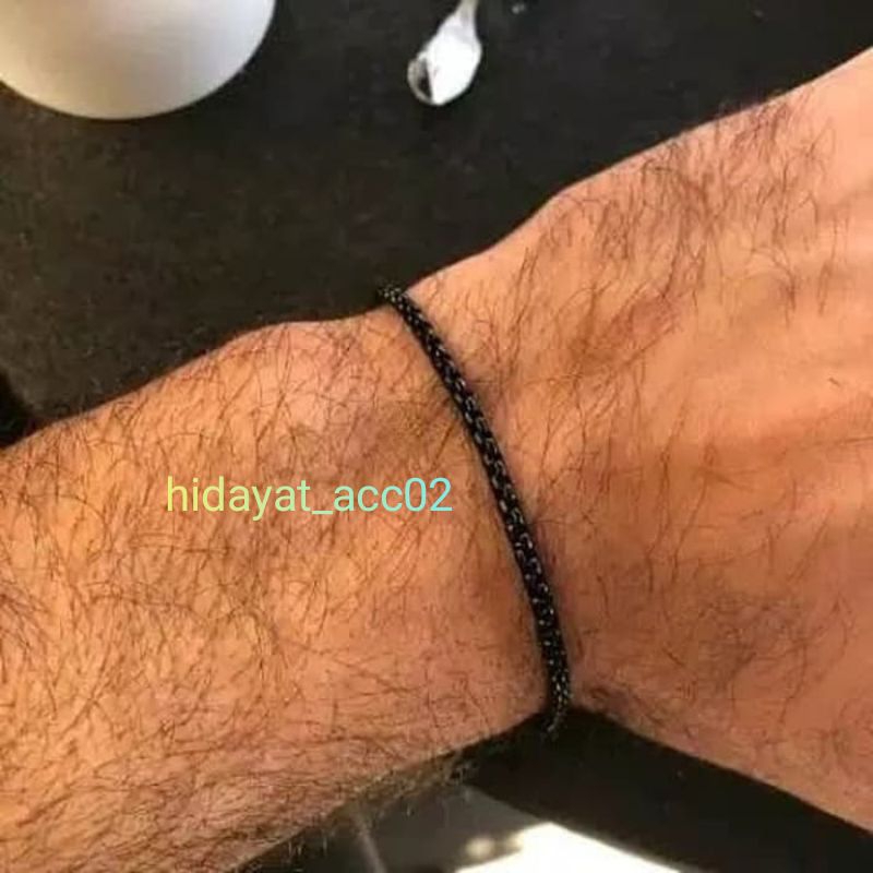 gelang tangan gelang rollo hitam gelang tangan pria dan wanita  titanium anti karat