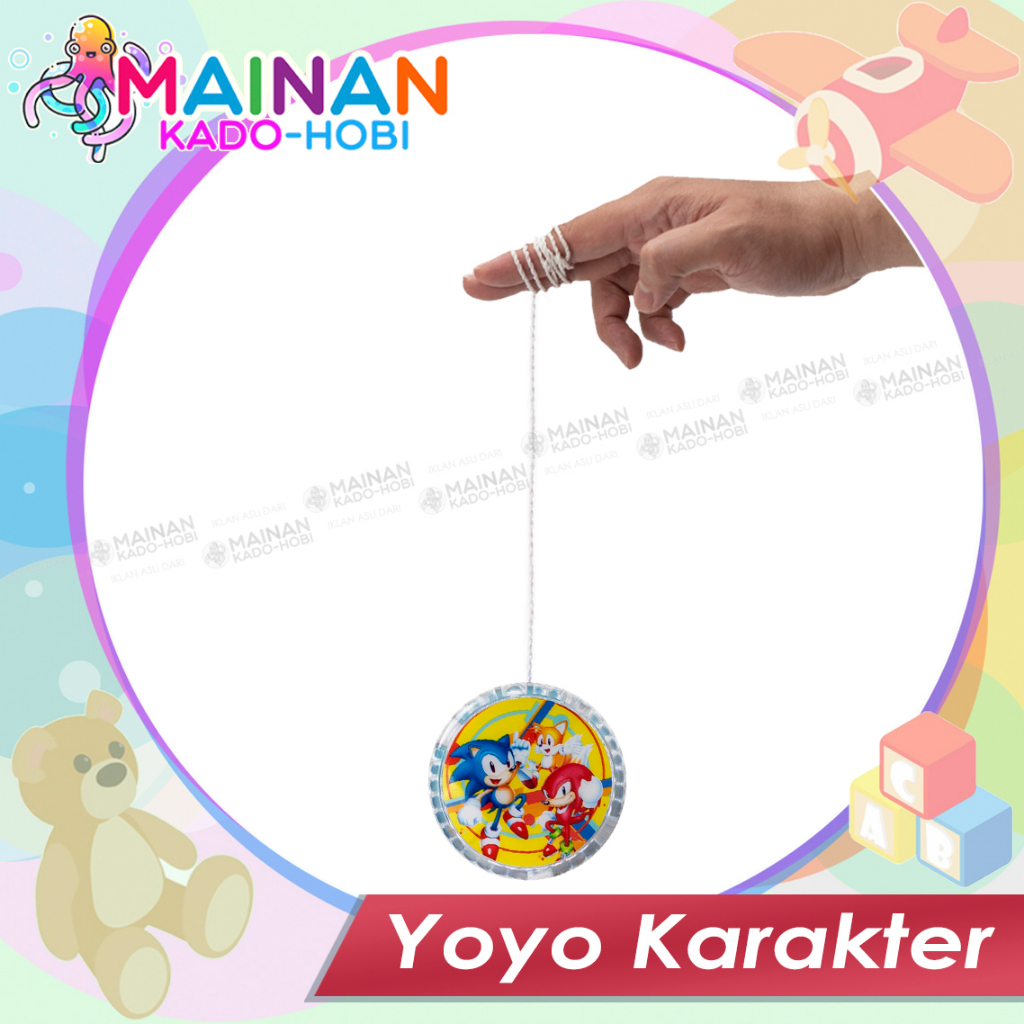 MAINAN ANAK TRADISIONAL YOYO PUTAR KARAKTER SONIC