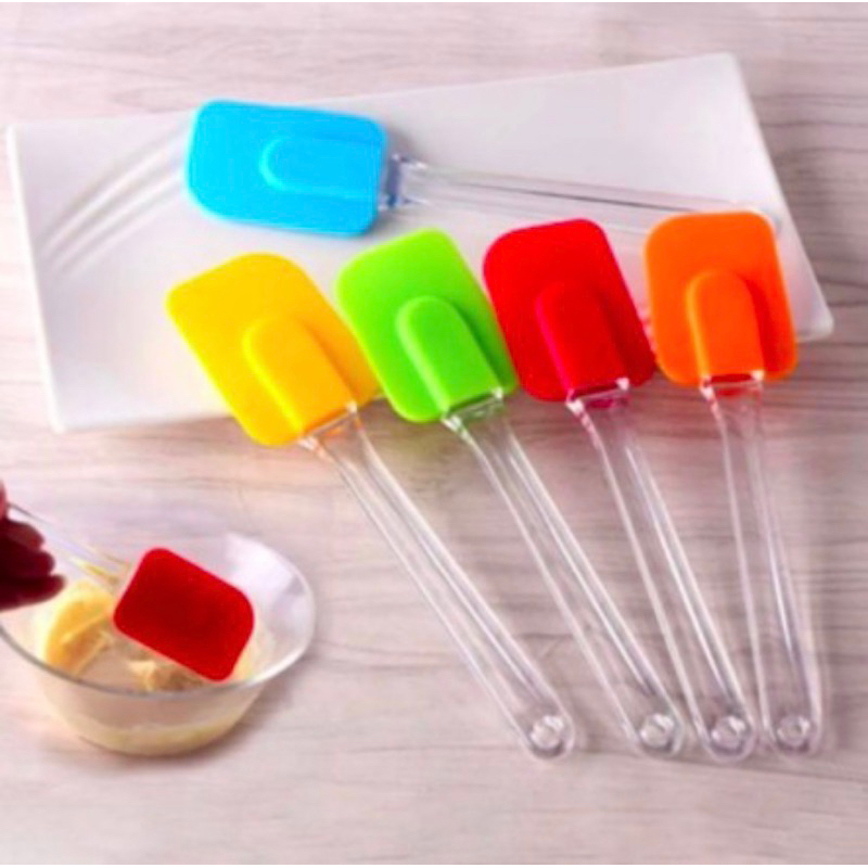 Spatula Silicone Alat Aduk Adonan Kue Anti Lengket Food Grade Elastis Tahan Panas