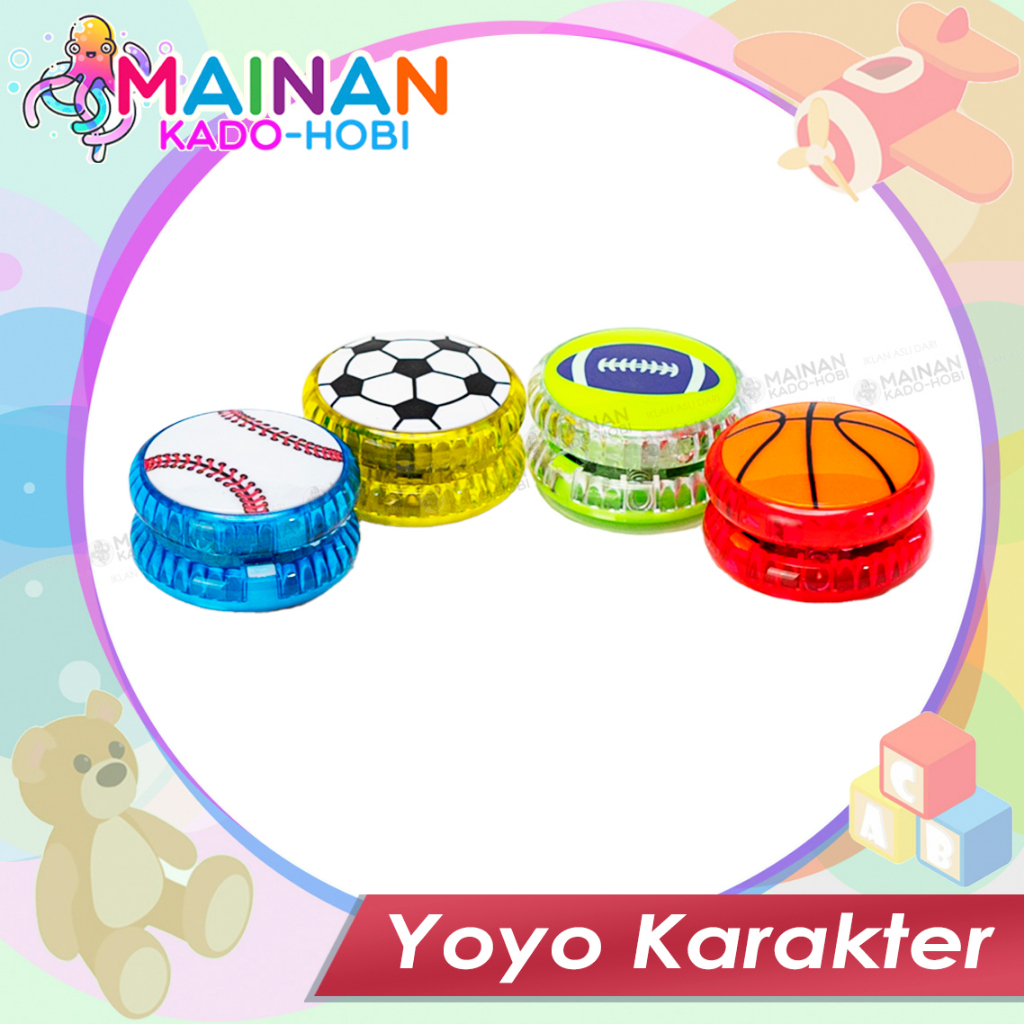 MAINAN MONTESSORI ANAK YOYO LAMPU WARNA KARAKTER BOLA