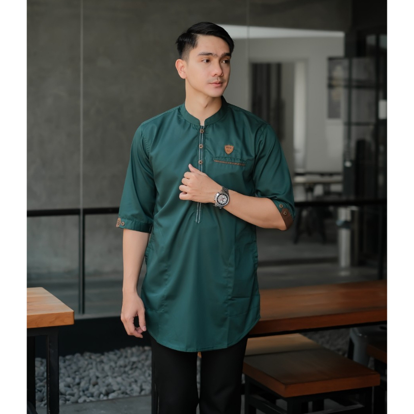 Terlaris ! Baju koko pria muslim lebaran terbaru bahan premium original QOSWA Baju koko pria keren