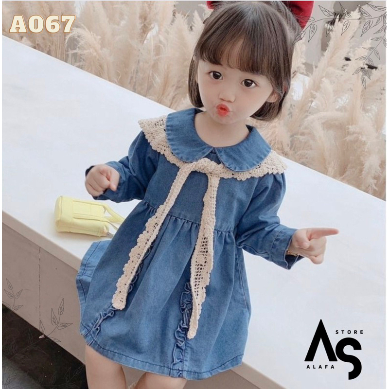 Dress anak perempuan Import denim 1-4 Tahun A067