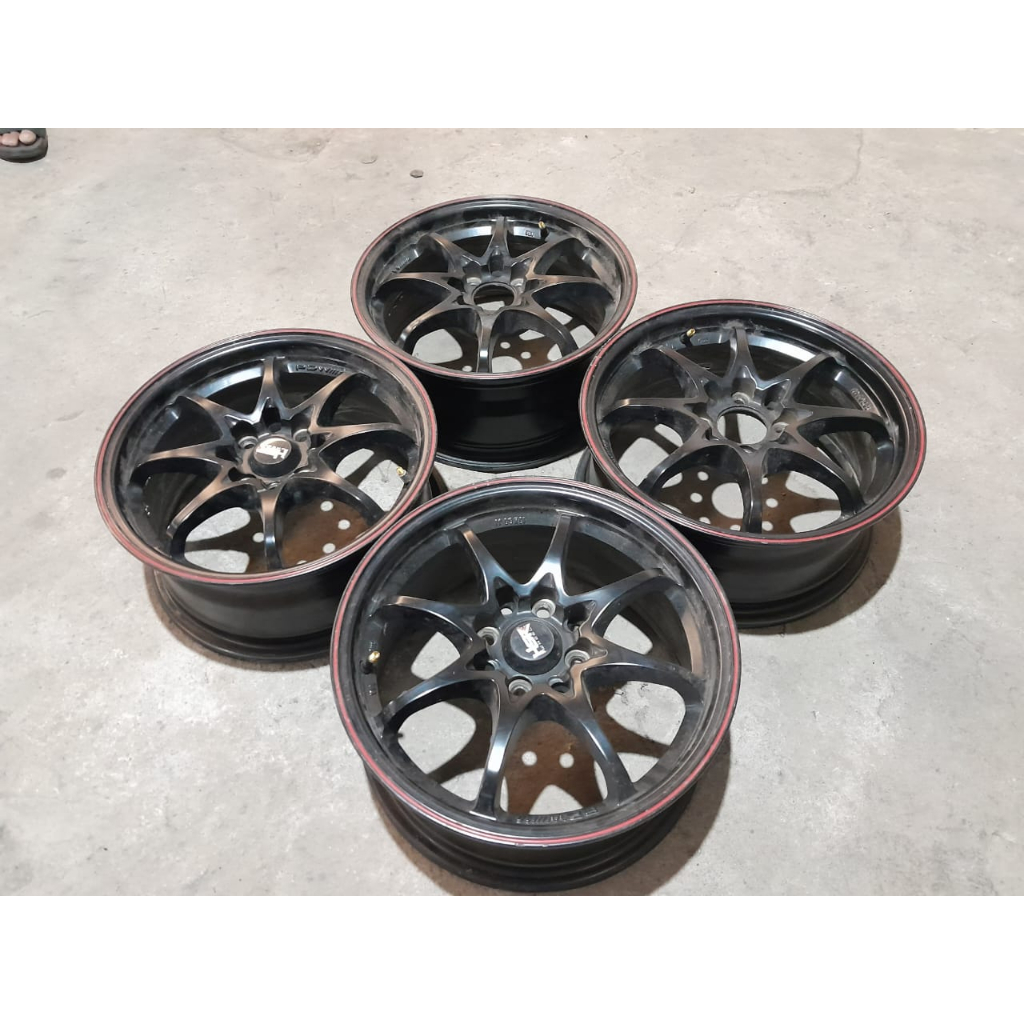Velg Mobil Bekas Ring 15 HIROSHIMA HSR R15 Lebar 6,5 Lubang 4 ET 40