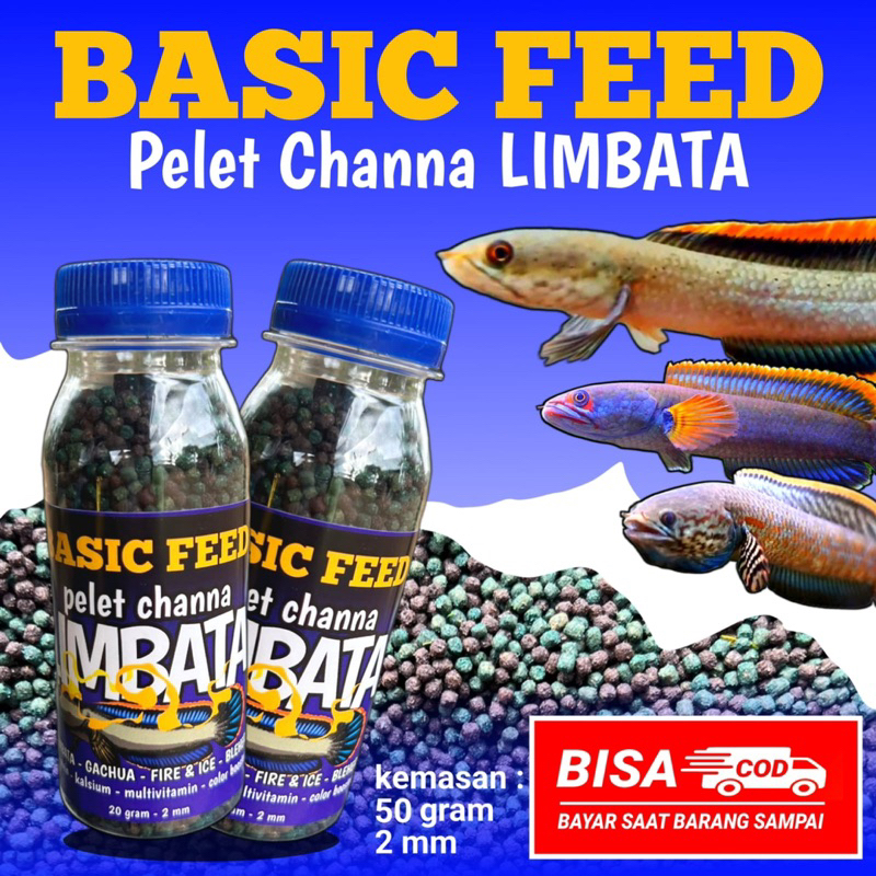 Pelet ikan channa limbata gachua fire & ice bleheri 50gram