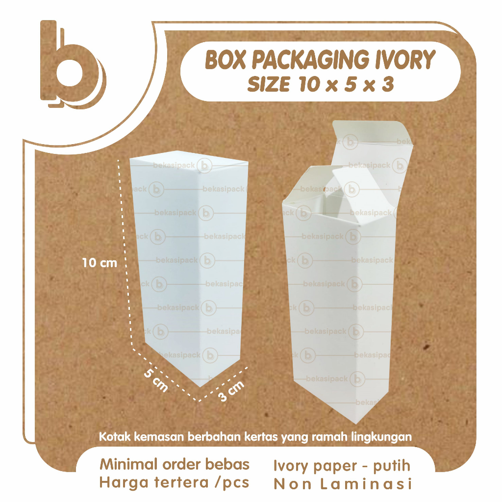 

Box Packaging Ivory Natural 10x5x3 I BPIN00409