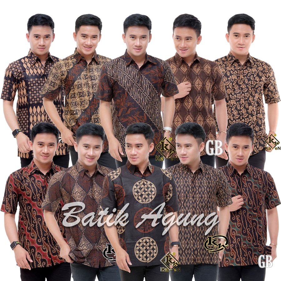 Baju Batik Pria Cowok Lengan Pendek Kondangan Kerja Size M L XL Modern Terbaru Terlaris Murah