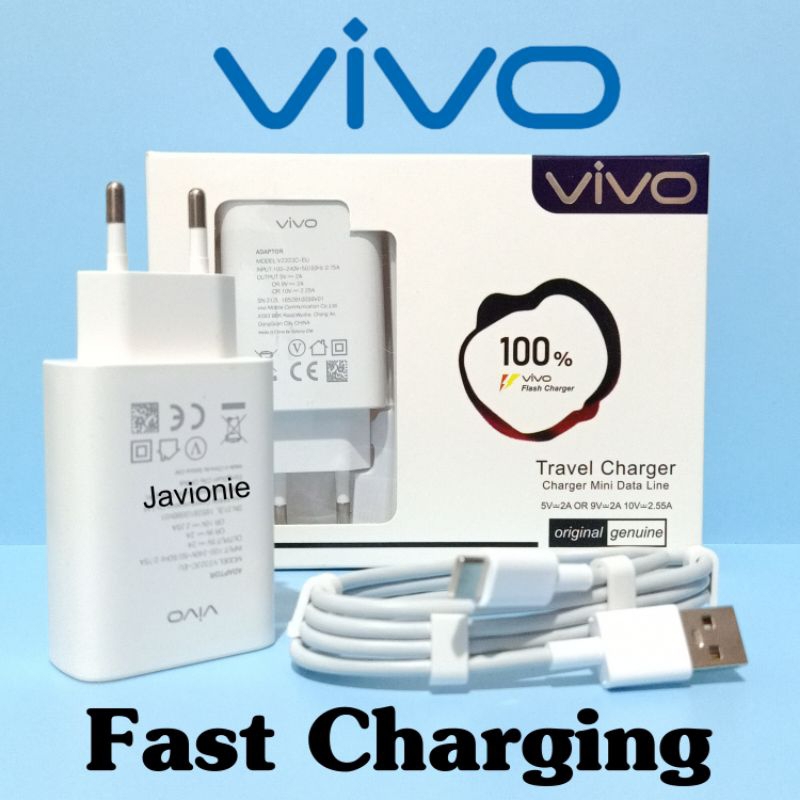 Charger Casan Cas VIVO Y16 Y21 Y21A Y21s Y21T Y22 Y30 Y30i Y33s Y33T Y50 Y51 Y51A Y75 T1 5G 18W ORI TYPE C 100% Fast Charging