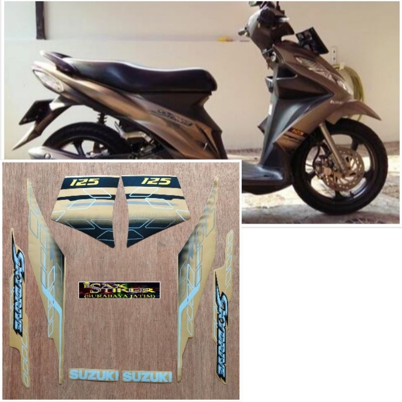 Striping original Suzuki SKYDRIVE 125 Gold kuning emas tahun 2009