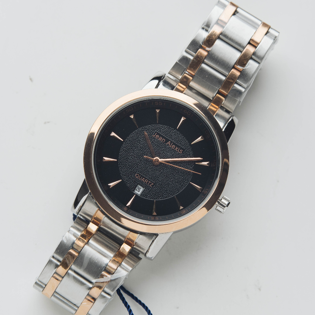 Jam Tangan Rantai Pria Anti Air Jean Alexis JA121  - GST - Black Dial Jam Tangan Rantai Cowok