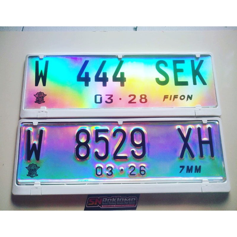 PLAT NOMOR MIKA DATAR MOTOR HOLOGRAM, keren, mewah,