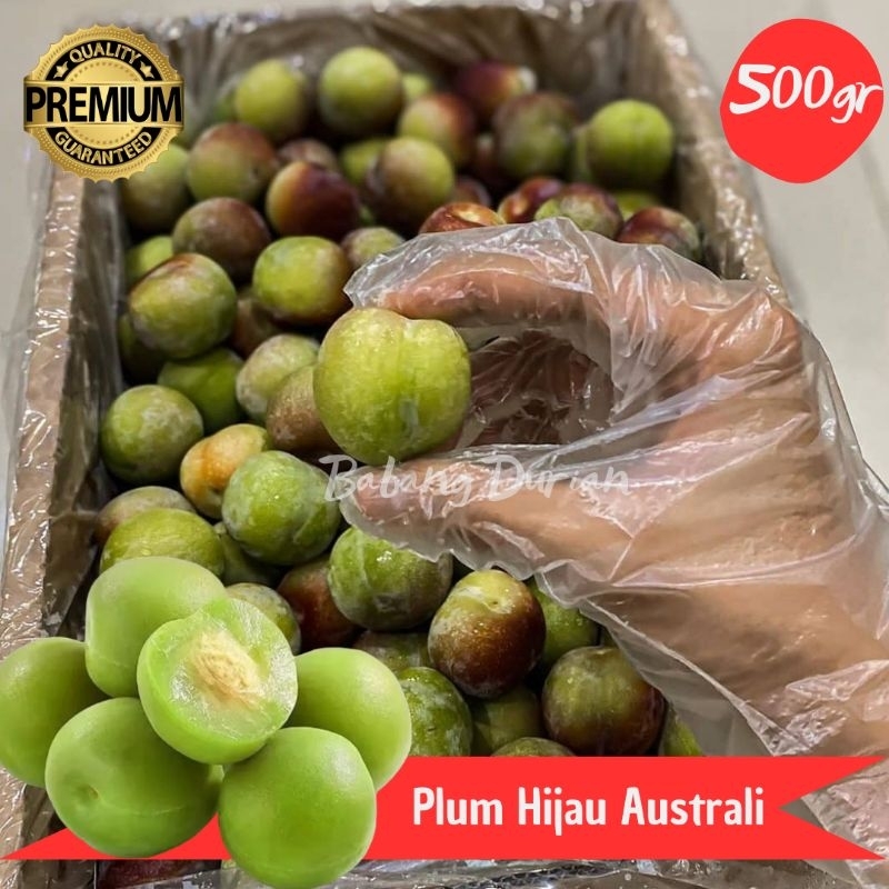BUAH PLUM HIJAU 500GR IMPORT FRESH MANIS ASAM GARING SEGAR