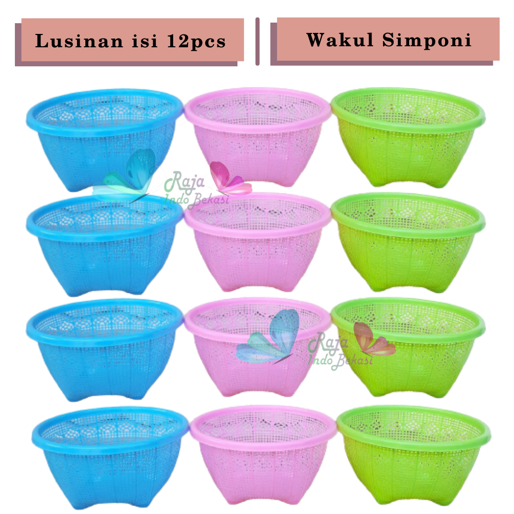 LUSINAN isi 12pcs Wakul Jaring Serbaguna 24 cm Tempat Nasi Simponi  Besek Plastik Hajatan Berkatan Enamel Wakul Jaring Serbaguna Wakul Nasi Plastik Murah