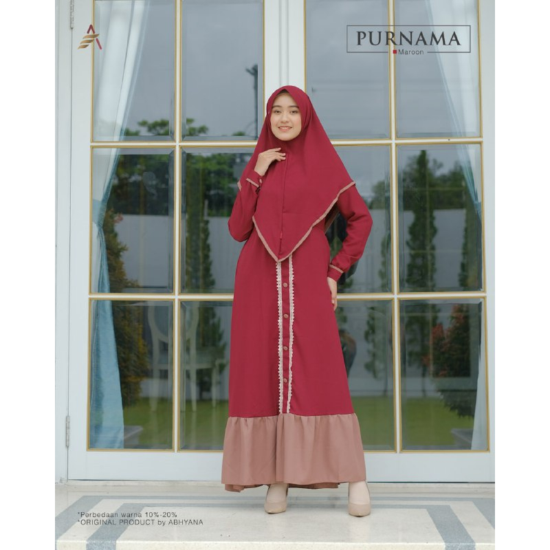Gamis polos lady zara putih bahan berkualitas sarimbit PURNAMA set couple