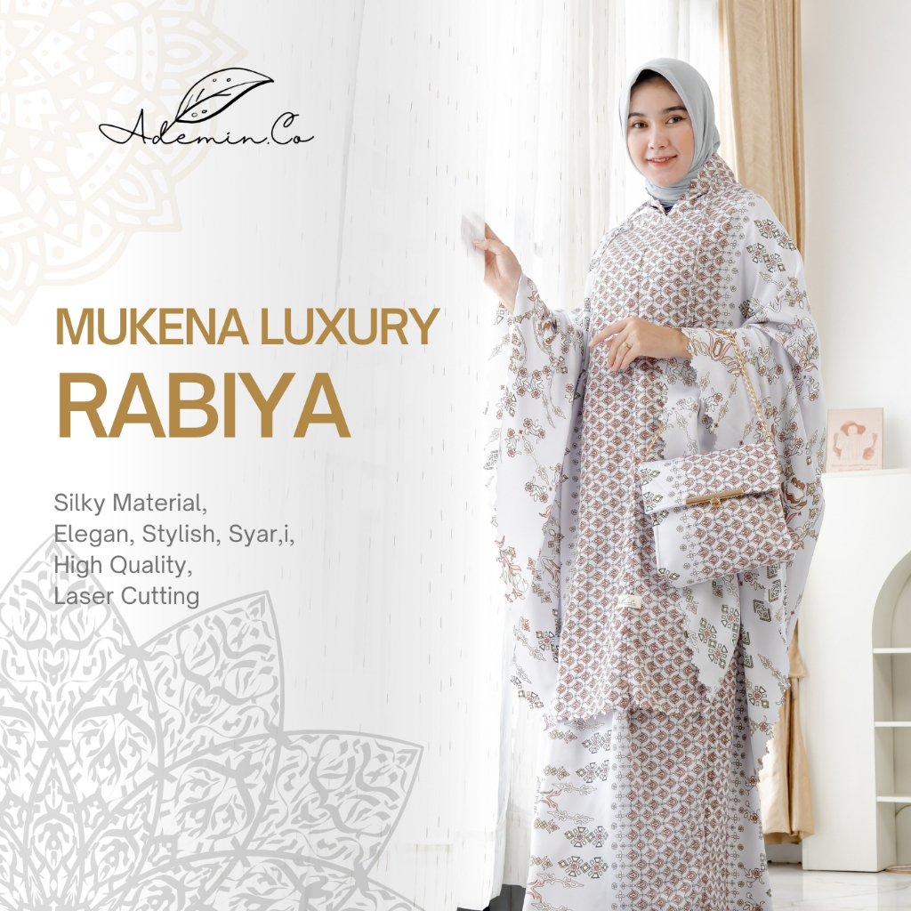 RABIYA Mukena Luxury Silk 2 In 1 By Ademin Co | Mukenah Dewasa