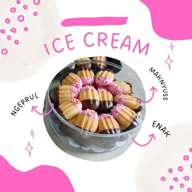 

kue kering ice cream kuker strawberry coklat