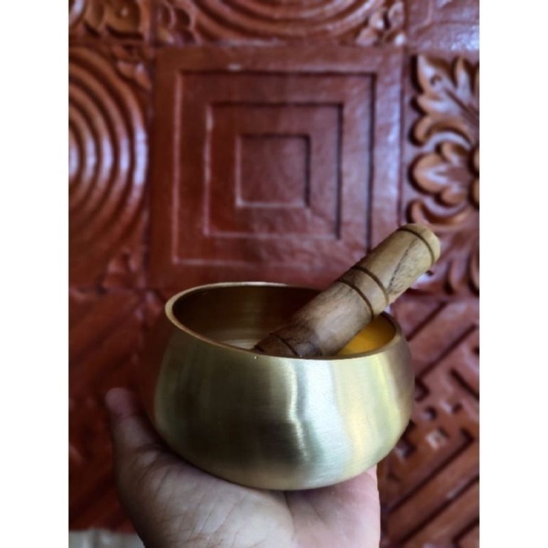 Instrumen Singing Bowl Gold 10cm for Meditation