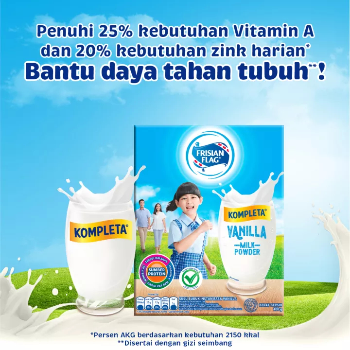 Frisian Flag/ Susu Bubuk Instan/ Susu Rasa Vanilla/ 400gr