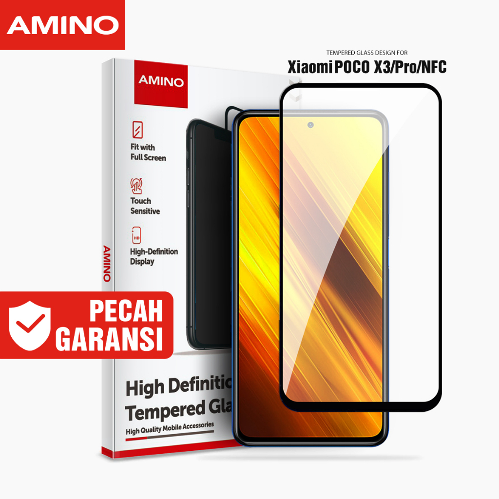 AMINO Tempered Glass 5D Untuk xiaomi Poco X3 NFC / Poco X3 Pro / Poco X3 6.67 inch Fullcover Premium Glass Full Screen