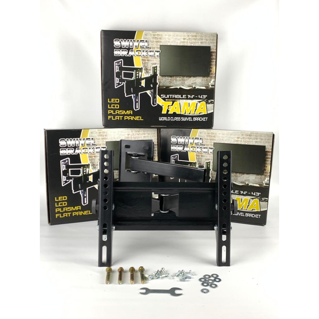 BRACKET TV LED LCD PLASMA FLAT PANEL SWIFFEL MERK TAMA UKURAN 14&quot;-42&quot; HARGA MURAH BARANG BERKUALITAS