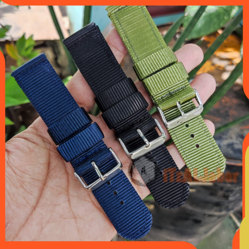 Tali jam tangan Canvas nylon 20mm 22mm 24mm Strap talijam kanvas WH214