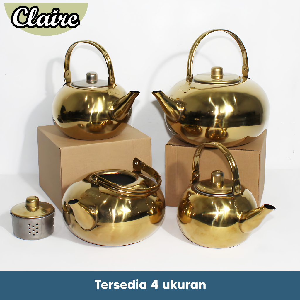 Teko Gold Stainless Steel Saringan Teh / Teko Arab Stainless Steel