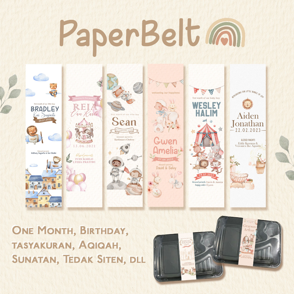 

Paperbelt Nasi Kotak Box Acara Ulang Tahun Anak Syukuran Aqiqah Tasyakuran One Month Manyue
